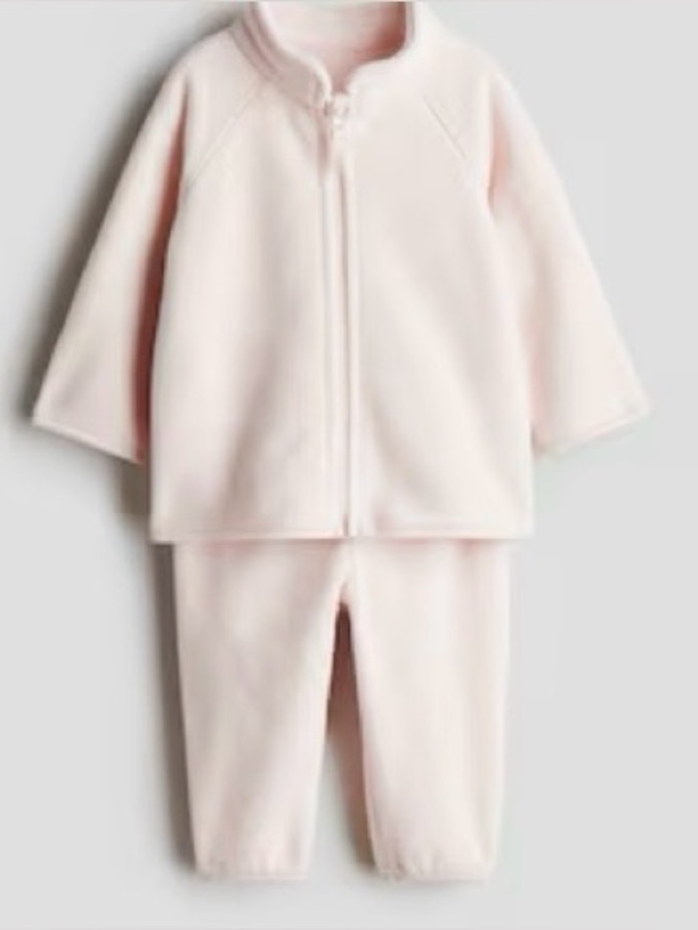 H&M Light Pink Fleece Jacket & Pants Set matching set